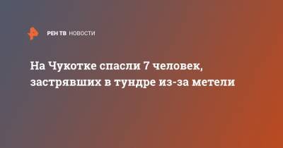 На Чукотке спасли 7 человек, застрявших в тундре из-за метели - ren.tv - Чукотка