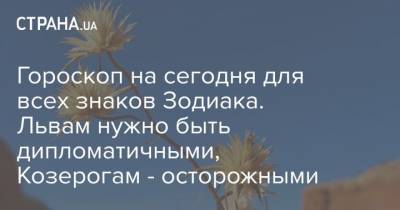 Гороскоп на сегодня для всех знаков Зодиака. Львам нужно быть дипломатичными, Козерогам - осторожными - strana.ua