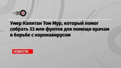 королева Елизавета - Томас Мур - Умер Капитан Том Мур, который помог собрать 33 млн фунтов для помощи врачам в борьбе с коронавирусом - echo.msk.ru