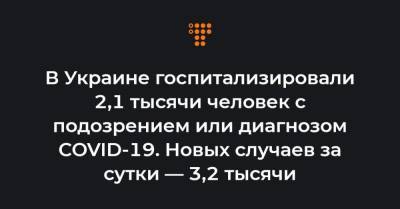 Максим Степанов - В Украине госпитализировали 2,1 тысячи человек с подозрением или диагнозом COVID-19. Новых случаев за сутки — 3,2 тысячи - hromadske.ua - Киев