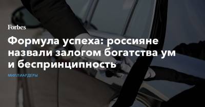 Формула успеха: россияне назвали залогом богатства ум и беспринципность - forbes.ru