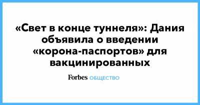 «Свет в конце туннеля»: Дания объявила о введении «корона-паспортов» для вакцинированных - forbes.ru - Дания