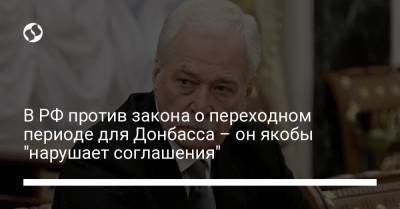 Борис Грызлов - В РФ против закона о переходном периоде для Донбасса – он якобы "нарушает соглашения" - liga.net - Крым - Донбасс