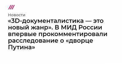 «3D-документалистика — это новый жанр». В МИД России впервые прокомментировали расследование о «дворце Путина» - tvrain.ru