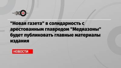 Сергей Смирнов - Кирилл Мартынов - «Новая газета» в солидарность с арестованным главредом «Медиазоны» будет публиковать главные материалы издания - echo.msk.ru - Москва