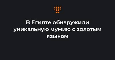 В Египте обнаружили уникальную мумию с золотым языком - hromadske.ua - Египет