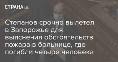 Максим Степанов - Степанов срочно вылетел в Запорожье для выяснения обстоятельств пожара в больнице, где погибли четыре человека - strana.ua - Украина - Запорожье