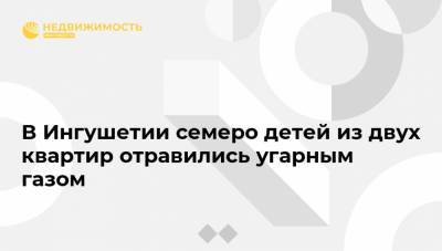 В Ингушетии семеро детей из двух квартир отравились угарным газом - realty.ria.ru - респ. Ингушетия - Нальчик