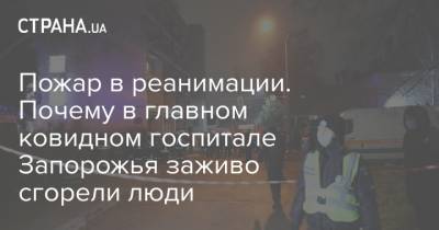 Максим Степанов - Пожар в реанимации. Почему в главном ковидном госпитале Запорожья заживо сгорели люди - strana.ua - Запорожье