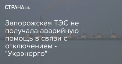 Дмитрий Кулеба - Запорожская ТЭС не получала аварийную помощь в связи с отключением - "Укрэнерго" - strana.ua - Орел - Энергодар - Запорожье