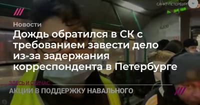 Николай Антипов - Дождь обратился в СК с требованием завести дело из-за задержания корреспондента в Петербурге - tvrain.ru - Санкт-Петербург