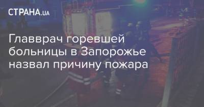 Главврач горевшей больницы в Запорожье назвал причину пожара - strana.ua - Запорожье
