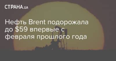 Нефть Brent подорожала до $59 впервые с февраля прошлого года - strana.ua - Лондон