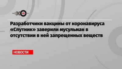 Ильдар Аляутдинов - Разработчики вакцины от коронавируса «Спутник» заверили мусульман в отсутствии в ней запрещенных веществ - echo.msk.ru - Москва