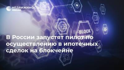В России запустят пилот по осуществлению в ипотечных сделок на блокчейне - realty.ria.ru - Москва - Россия