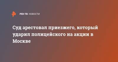 Суд арестовал приезжего, который ударил полицейского на акции в Москве - ren.tv - Москва