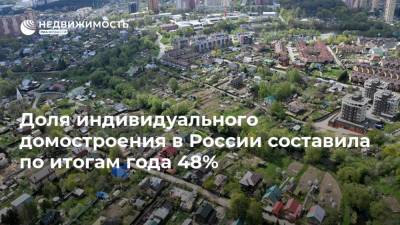 Доля индивидуального домостроения в России составила по итогам года 48% - realty.ria.ru - Москва - Краснодарский край - Московская обл.