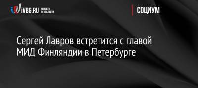 Сергей Лавров - Пекка Хаависто - Сергей Лавров встретится с главой МИД Финляндии в Петербурге - ivbg.ru - Санкт-Петербург - Финляндия
