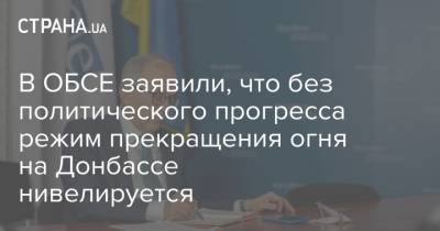 В ОБСЕ заявили, что без политического прогресса режим прекращения огня на Донбассе нивелируется - strana.ua - Донбасс