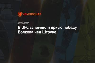Александр Волков - В UFC вспомнили яркую победу Волкова над Штруве - championat.com - Голландия