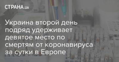 Украина второй день подряд удерживает девятое место по смертям от коронавируса за сутки в Европе - strana.ua - Украина - Европа