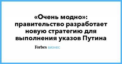 Владимир Путин - Михаил Мишустин - «Очень модно»: правительство разработает новую стратегию для выполнения указов Путина - forbes.ru