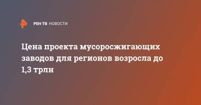 Цена проекта мусоросжигающих заводов для регионов возросла до 1,3 трлн - ren.tv