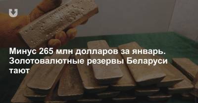 Минус 265 млн долларов за январь. Золотовалютные резервы Беларуси тают - news.tut.by - Белоруссия