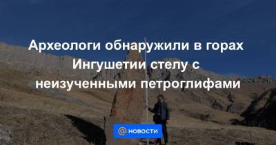 Археологи обнаружили в горах Ингушетии стелу с неизученными петроглифами - news.mail.ru - респ. Ингушетия