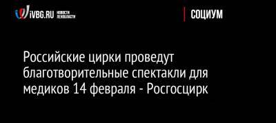Российские цирки проведут благотворительные спектакли для медиков 14 февраля — Росгосцирк - ivbg.ru - Москва - Россия - Санкт-Петербург - Екатеринбург - Новосибирск - Омск - Владивосток