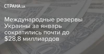 Международные резервы Украины за январь сократились почти до $28,8 миллиардов - strana.ua - США
