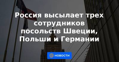 Россия высылает трех сотрудников посольств Швеции, Польши и Германии - news.mail.ru - Москва - Санкт-Петербург - Швеция - Вена