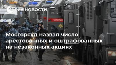 Владимир Путин - Алексей Навальный - Дмитрий Песков - Мосгорсуд назвал число арестованных и оштрафованных на незаконных акциях - ria.ru - Москва - Россия