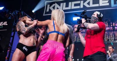 Жарка дуэль взглядов: секс-символ MMA устроила потасовку с соперницей перед боем (видео) - tsn.ua - шт.Флорида