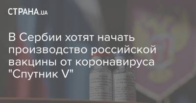 Владимир Путин - Александар Вучич - В Сербии хотят начать производство российской вакцины от коронавируса "Спутник V" - strana.ua - Россия - Сербия