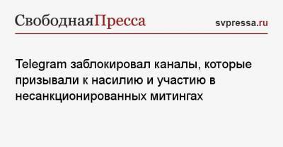 Павел Дуров - Telegram заблокировал каналы, которые призывали к насилию и участию в несанкционированных митингах - svpressa.ru