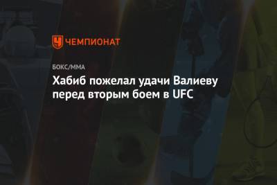 Хабиб Нурмагомедов - Александр Волков - Тимур Валиев - Хабиб пожелал удачи Валиеву перед вторым боем в UFC - championat.com - США - шт. Невада - Вегас