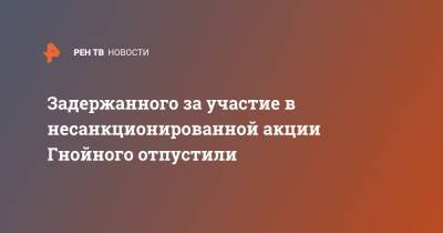 Алексей Навальный - Задержанного за участие в несанкционированной акции Гнойного отпустили - ren.tv - Москва - Санкт-Петербург - Дзержинск - 23 Января