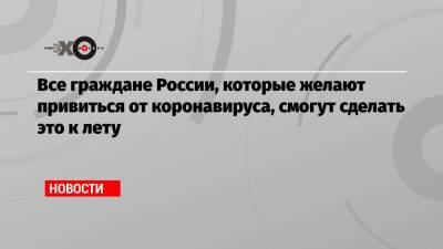 Кирилл Дмитриев - Все граждане России, которые желают привиться от коронавируса, смогут сделать это к лету - echo.msk.ru - США