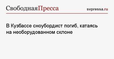 В Кузбассе сноубордист погиб, катаясь на необорудованном склоне - svpressa.ru - Москва - Московская обл. - Кемеровская обл. - Амстердам