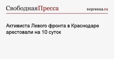 Сергей Удальцов - Активиста Левого фронта в Краснодаре арестовали на 10 суток - svpressa.ru - Краснодар