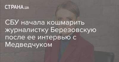 Владимир Зеленский - Виктор Медведчук - СБУ начала кошмарить журналистку Березовскую после ее интервью с Медведчуком - strana.ua
