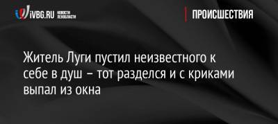 Житель Луги пустил неизвестного к себе в душ – тот разделся и с криками выпал из окна - ivbg.ru