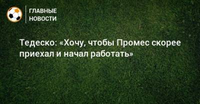 Квинси Промес - Доменико Тедеско - Тедеско: «Хочу, чтобы Промес скорее приехал и начал работать» - bombardir.ru