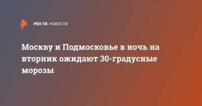 Роман Вильфанд - Москву и Подмосковье в ночь на вторник ожидают 30-градусные морозы - ren.tv - Москва - Московская обл. - Московская область