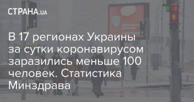 В 17 регионах Украины за сутки коронавирусом заразились меньше 100 человек. Статистика Минздрава - strana.ua