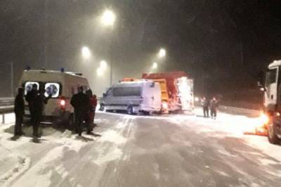 На трассе Киев-Чоп произошло столкновение снегоочистительной машины и маршрутки, есть пострадавшие - zik.ua - Киев