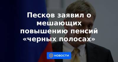 Владимир Путин - Дмитрий Песков - Песков заявил о мешающих повышению пенсий «черных полосах» - news.mail.ru
