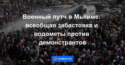 Аун Сан Су Чжи - Вин Мьин - Военный путч в Мьянме: всеобщая забастовка и водометы против демонстрантов - news.mail.ru - Бирма