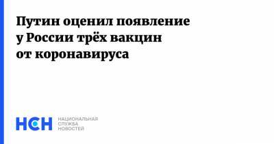 Владимир Путин - Путин оценил появление у России трёх вакцин от коронавируса - nsn.fm - Россия